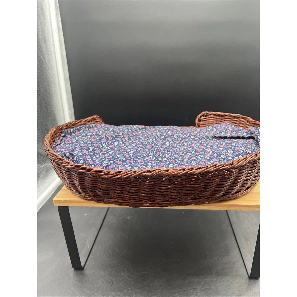 Charming Pet/Doll Bed Basket- 13x10- Wicker Rattan Small Cat, Furry Friend